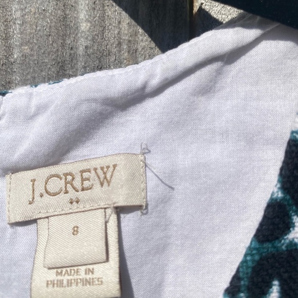 J Crew Black, Blue and White Leopard Print Dress - Picture 4 of 8